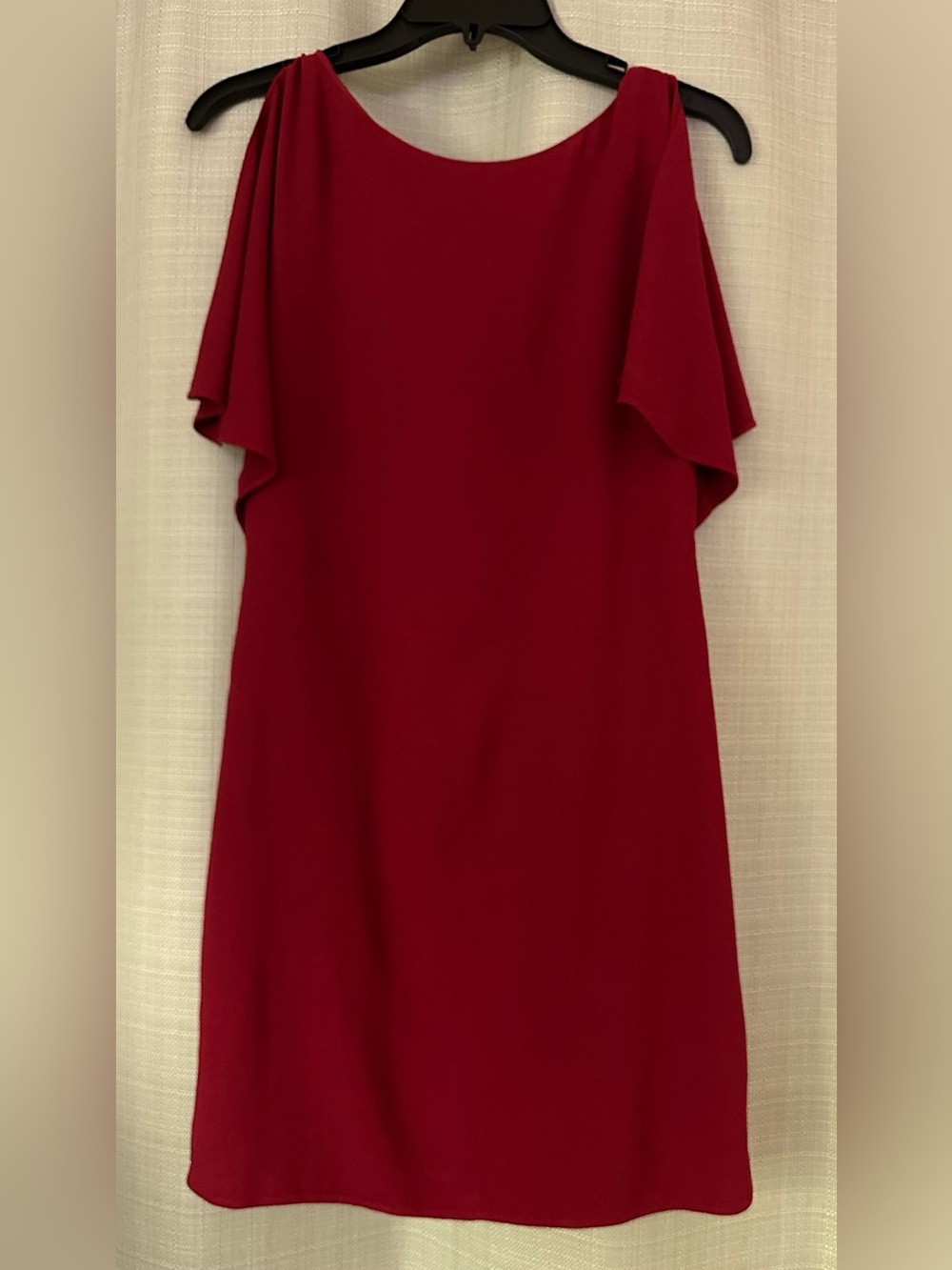 Theory Andzelika Rosina Crepe Red Flutter-Sleeve Mini Dress size 0 - Picture 2 of 16